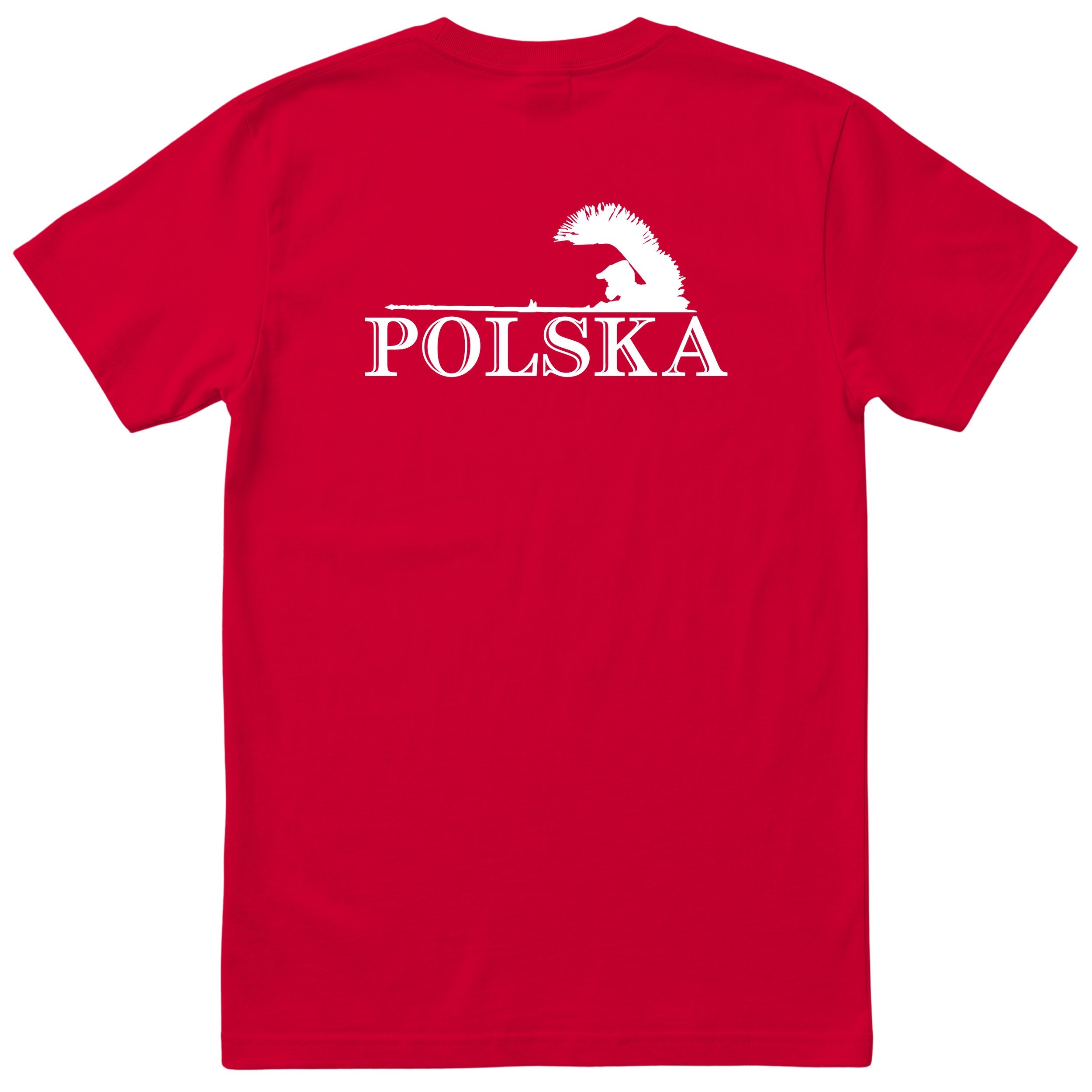 Czerwona koszulka POLSKA ZUZEL KOSZULKA NARODOWA - tyl - prezent dla kibica