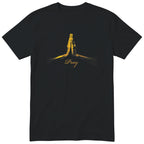 Pray T-Shirt | Gold Prayer Hands Faith Tee | Christian Gift - Black