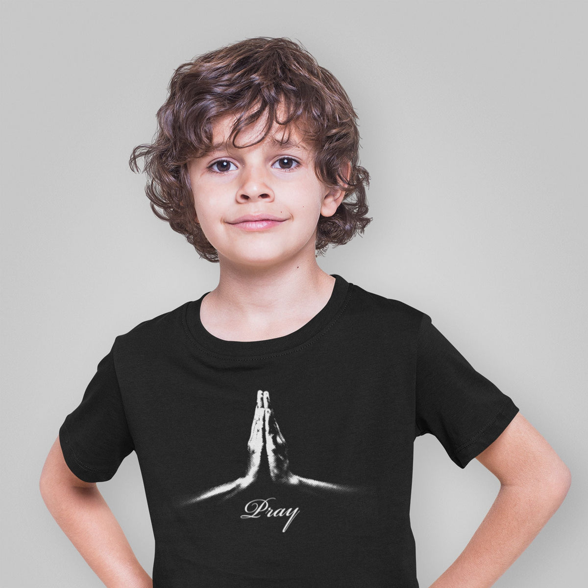 Pray T-Shirt - Christian Faith Tee with Praying Hands - lifestyle photo 1 of 9