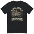 Black Cycling Grandad T-Shirt t-shirt - vintage road bike with drop handlebars, warm sepia tones, gift for grandad