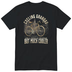 Black Cycling Grandad T-Shirt t-shirt - vintage road bike with drop handlebars, warm sepia tones, gift for grandad