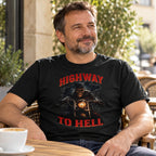 Highway To Hell Dark Red - Koszulka Motocyklowa ze Szkieletem