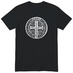 Saint Benedict Medal T-Shirt - Catholic Faith Gift - Black