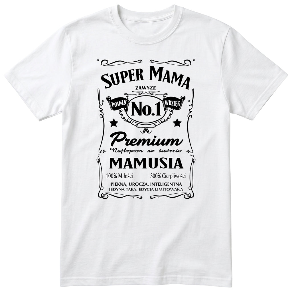 Koszulka biała - Super Mama No.1