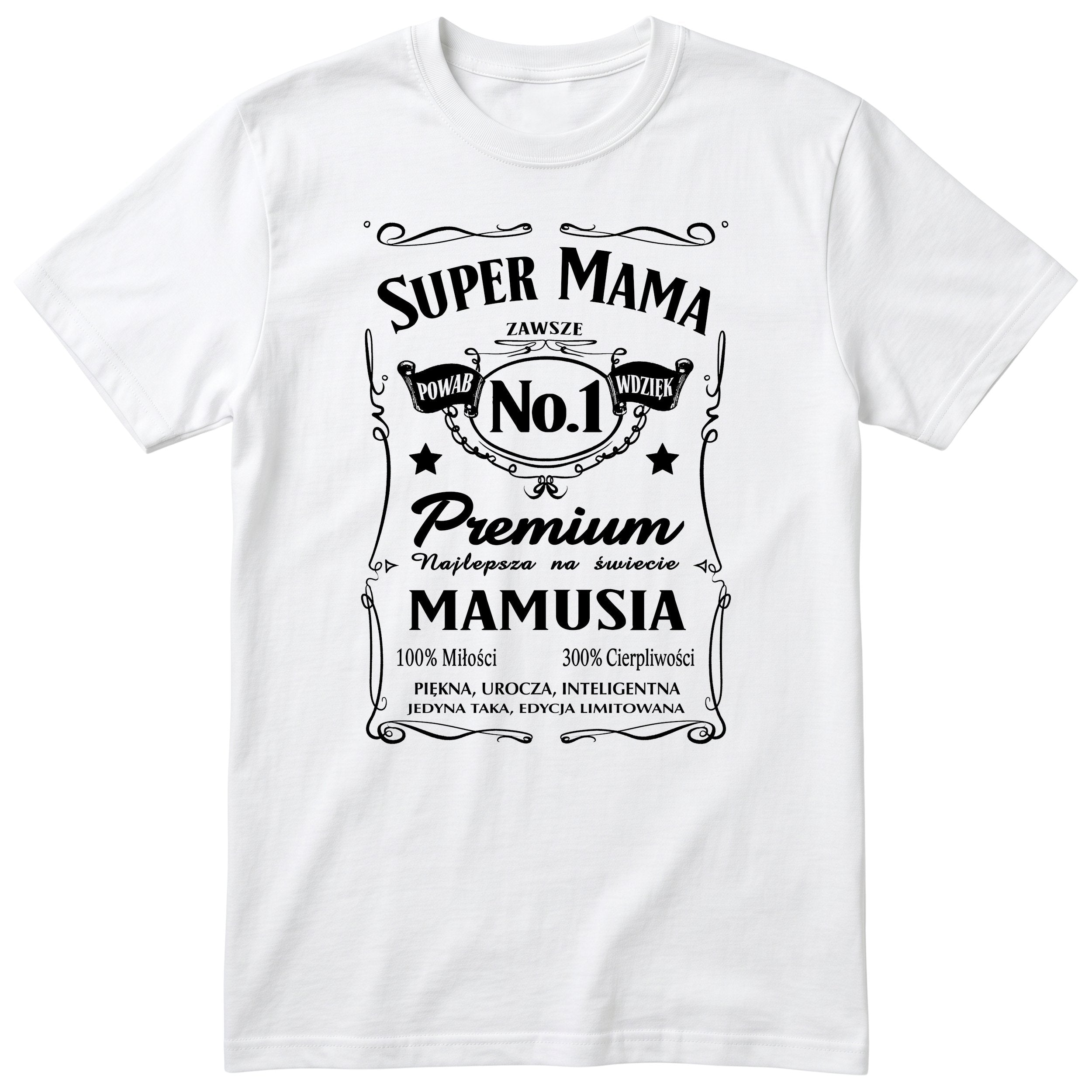 Koszulka biała - Super Mama No.1