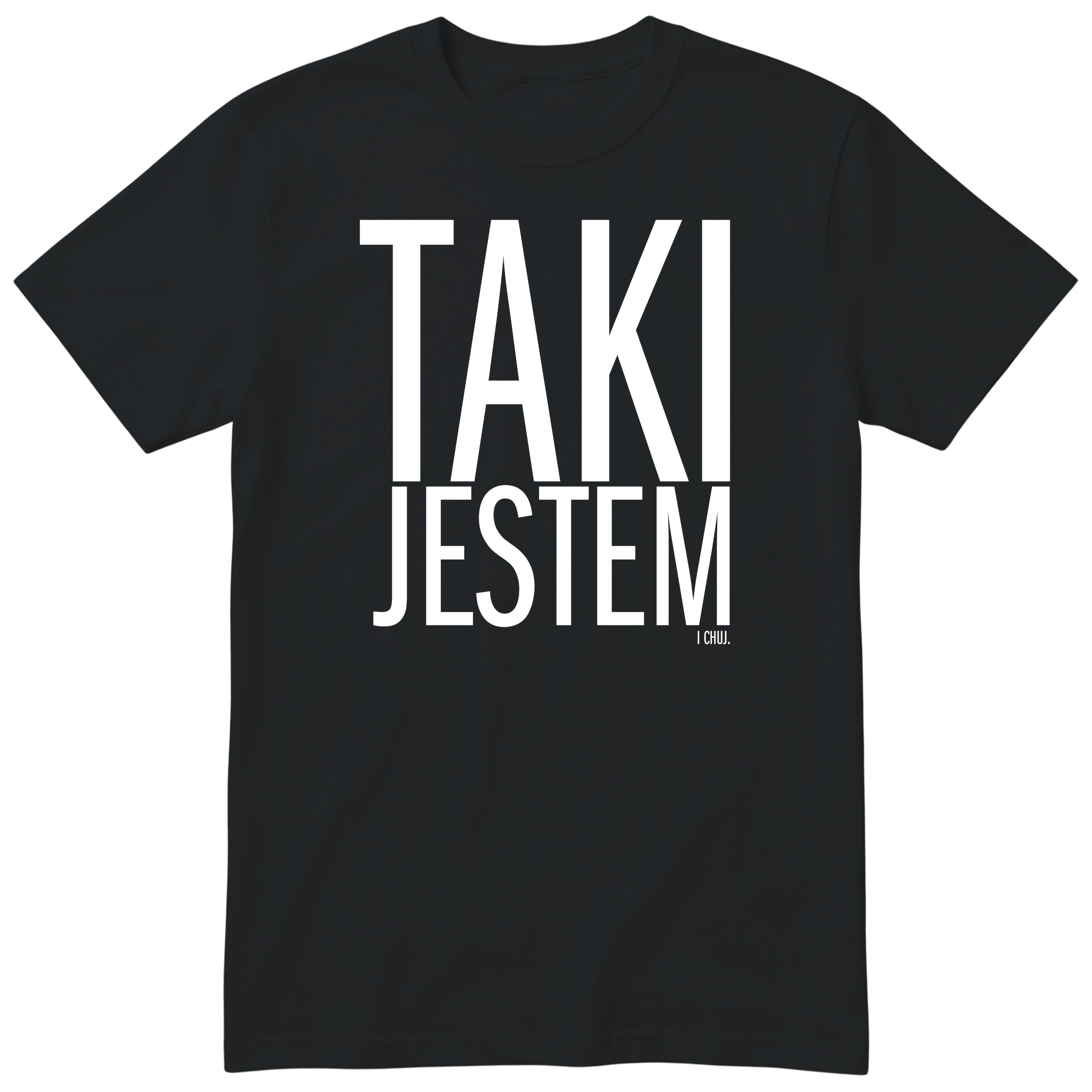Czarna koszulka „TAKI JESTEM” - męski polski nadruk, śmieszna koszulka