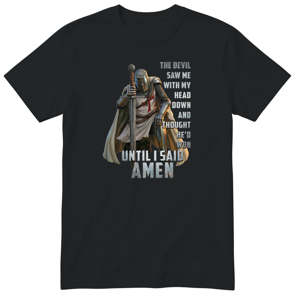 Black Templar Said Amen t-shirt - Christian faith knight print, GitGraf