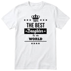 The Best Daughter In The World t-shirt - one-colour crown badge design, gift for daughter