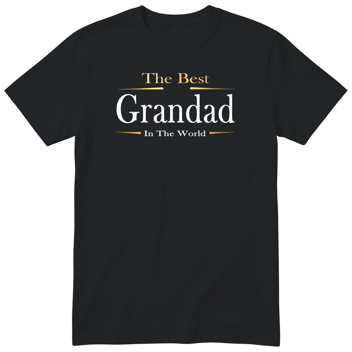 Black The Best Grandad In The World Exclusive t-shirt with gold lettering - gift from the grandkids, English print