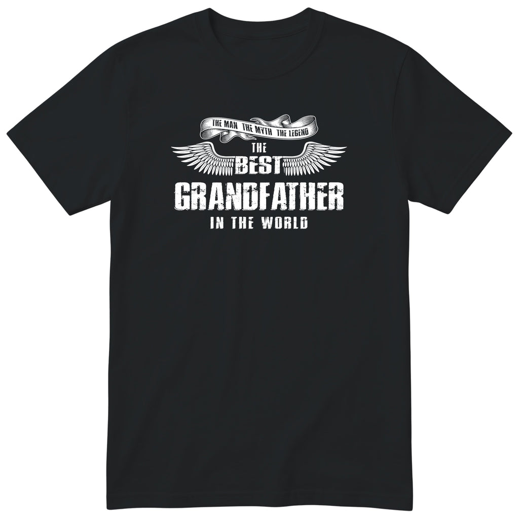 Black The Best Grandfather In The World wings t-shirt - the man, the myth, the legend, gift for grandfather
