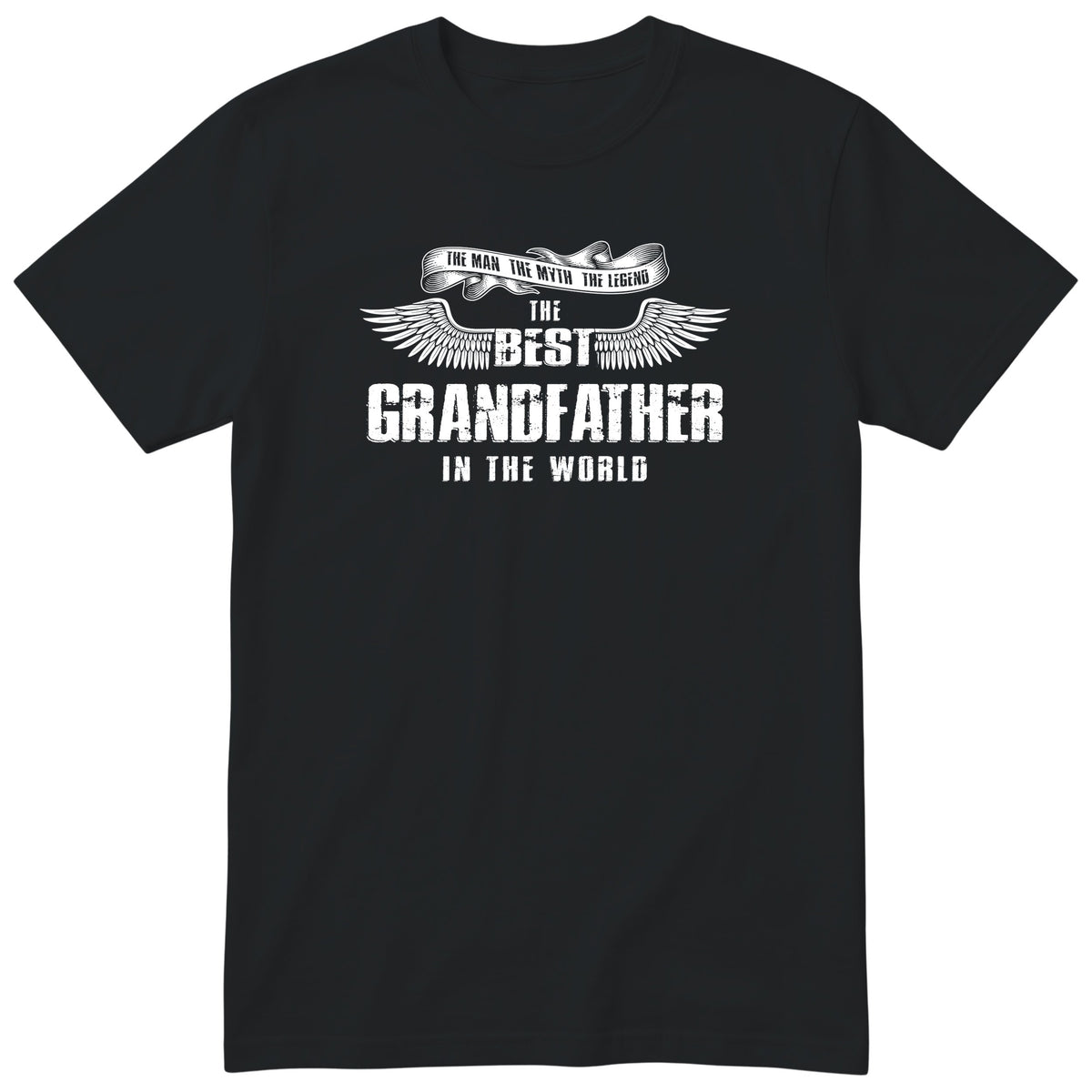 Black The Best Grandfather In The World wings t-shirt - the man, the myth, the legend, gift for grandfather