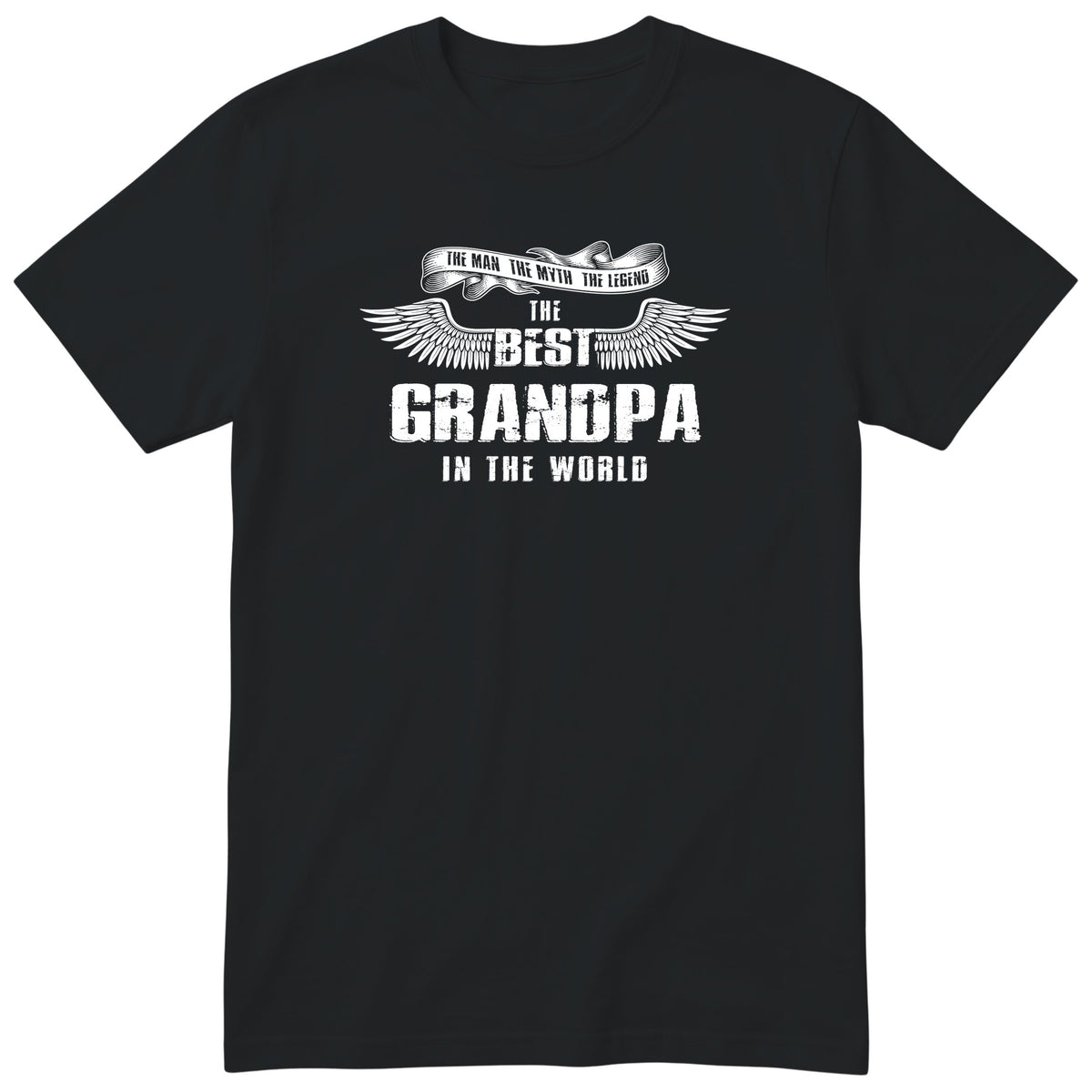 Black The Best Grandpa In The World wings t-shirt - the man, the myth, the legend, gift for grandpa