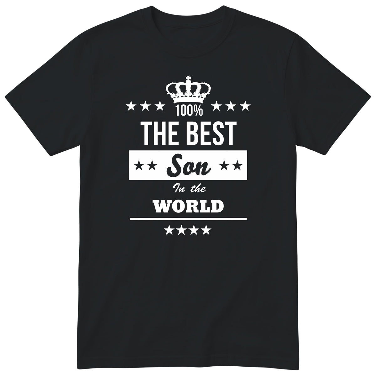 The Best Son In The World t-shirt - one-colour crown badge design, gift for son