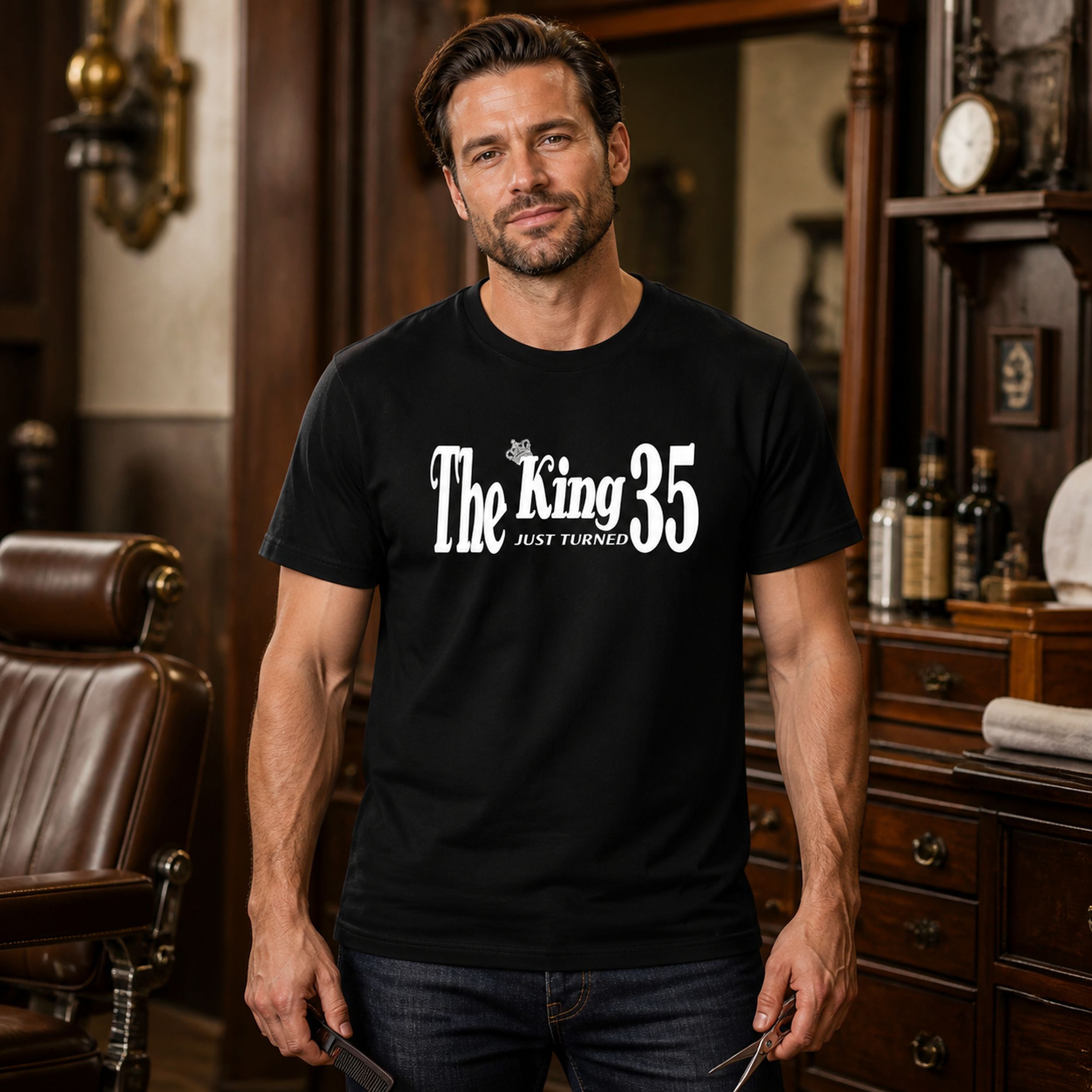 The King Just Turned 35 - Koszulka na 35 Urodziny dla Niego