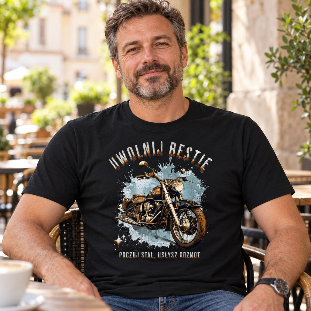Uwolnij Bestię - Koszulka Motocyklowa, Prezent dla Motocyklisty