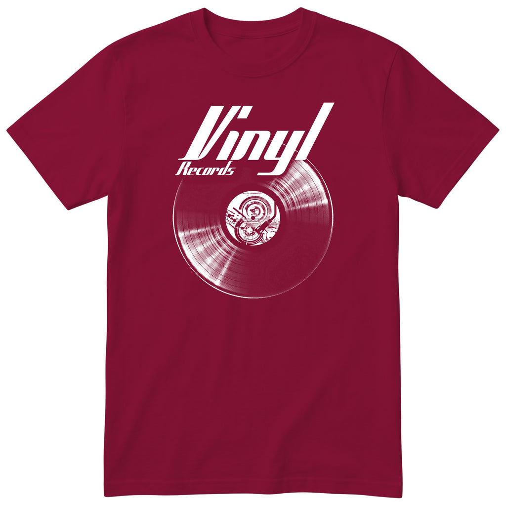 Burgundy Vinyl Records t-shirt - vinyl record print, gift for vinyl lovers, GitGraf