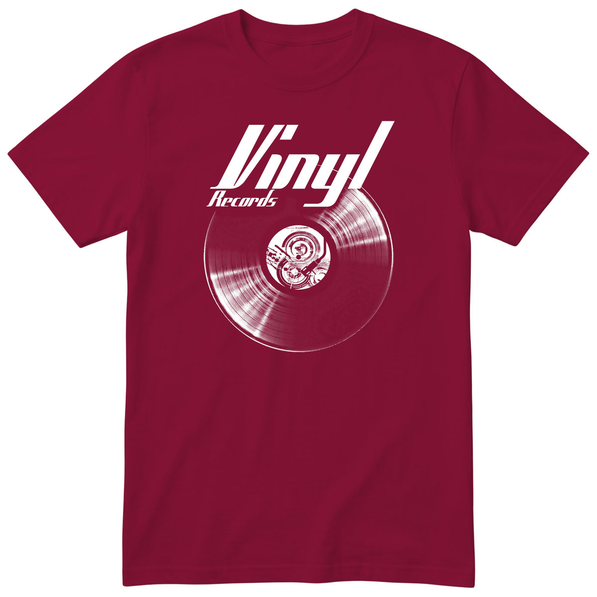Burgundy Vinyl Records t-shirt - vinyl record print, gift for vinyl lovers, GitGraf