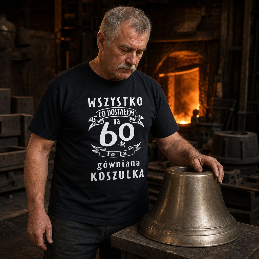 Koszulka na 60 Urodziny dla Niego - Przewrotny Prezent z Humorem