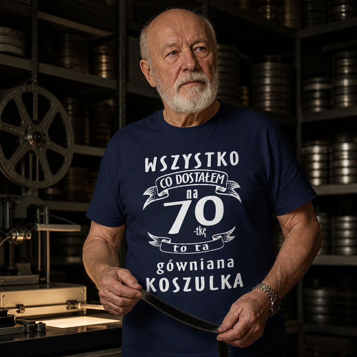 Koszulka na 70 Urodziny dla Niego - Przewrotny Prezent z Humorem