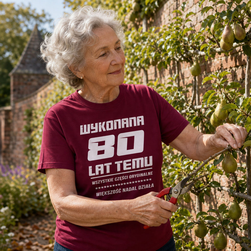 Wykonana 80 Lat Temu - Koszulka Damska na 80 Urodziny