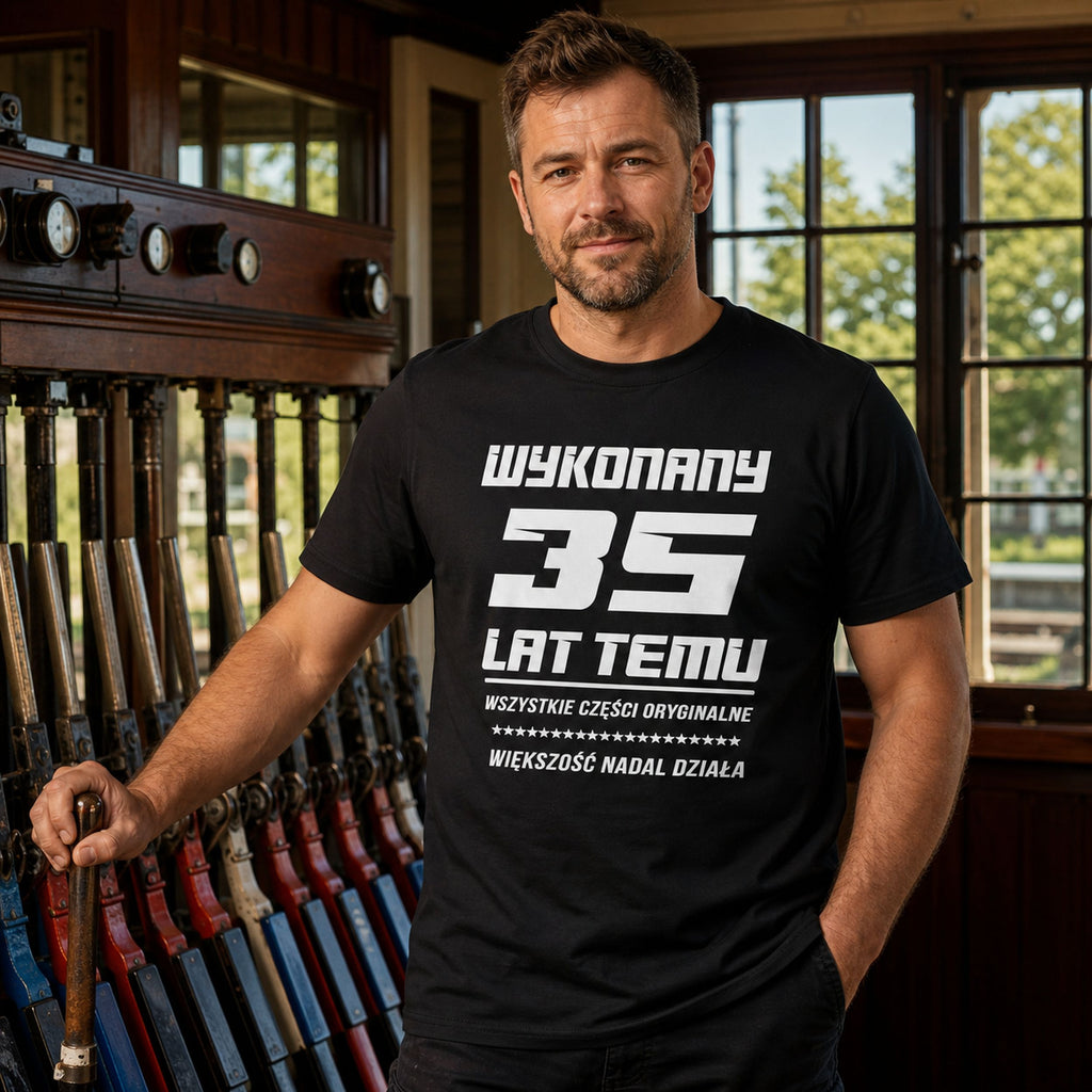 Wykonany 35 Lat Temu - Koszulka Męska na 35 Urodziny