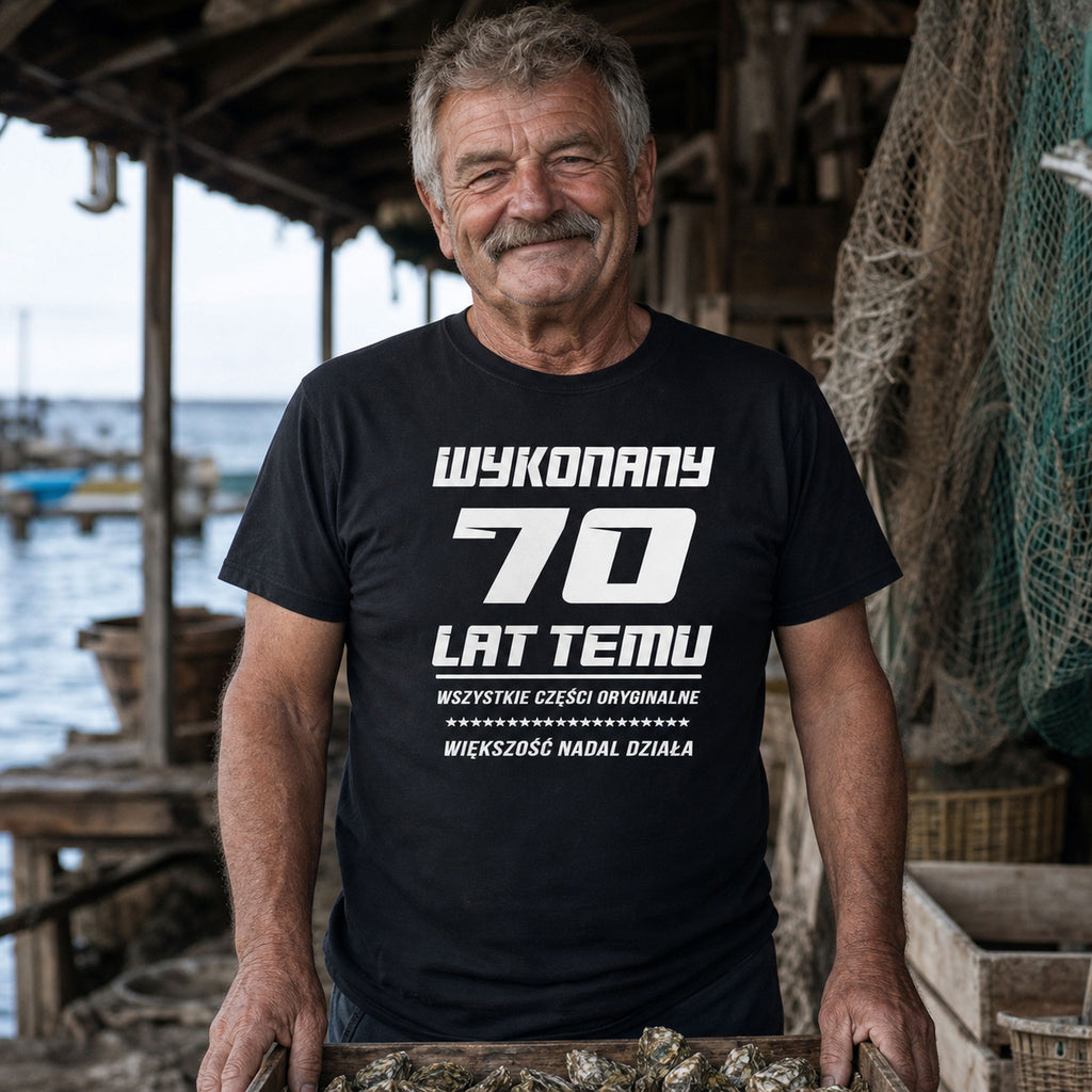 Wykonany 70 Lat Temu - Koszulka Męska na 70 Urodziny