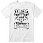 Biała personalizowana koszulka „Legenda Powab Wdzięk" z Twoim wiekiem - polski nadruk retro, prezent urodzinowy dla niej