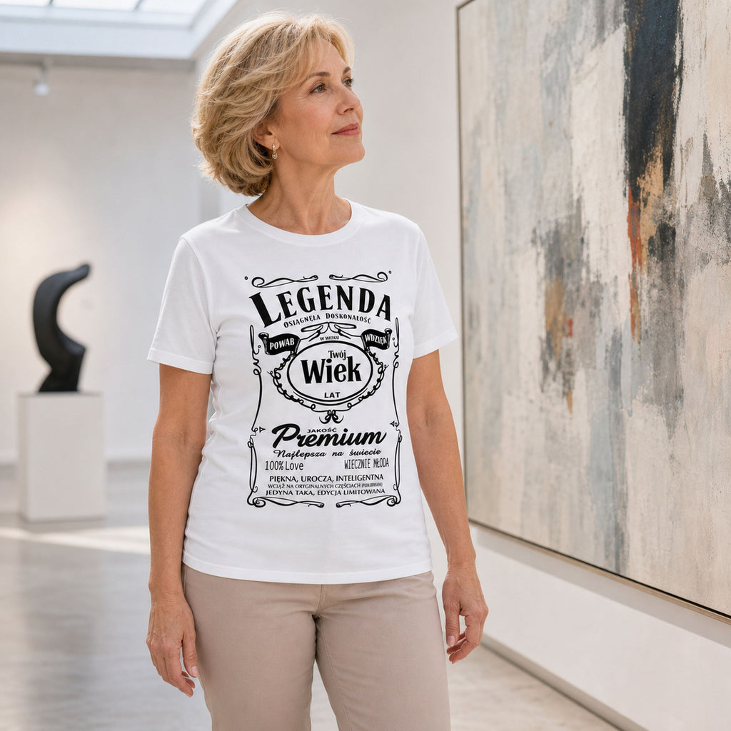 Legenda - Personalizowana Koszulka Urodzinowa Damska, Twój Wiek