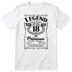 Legend 18th Birthday T-Shirt - Retro Label Gift for Son - White