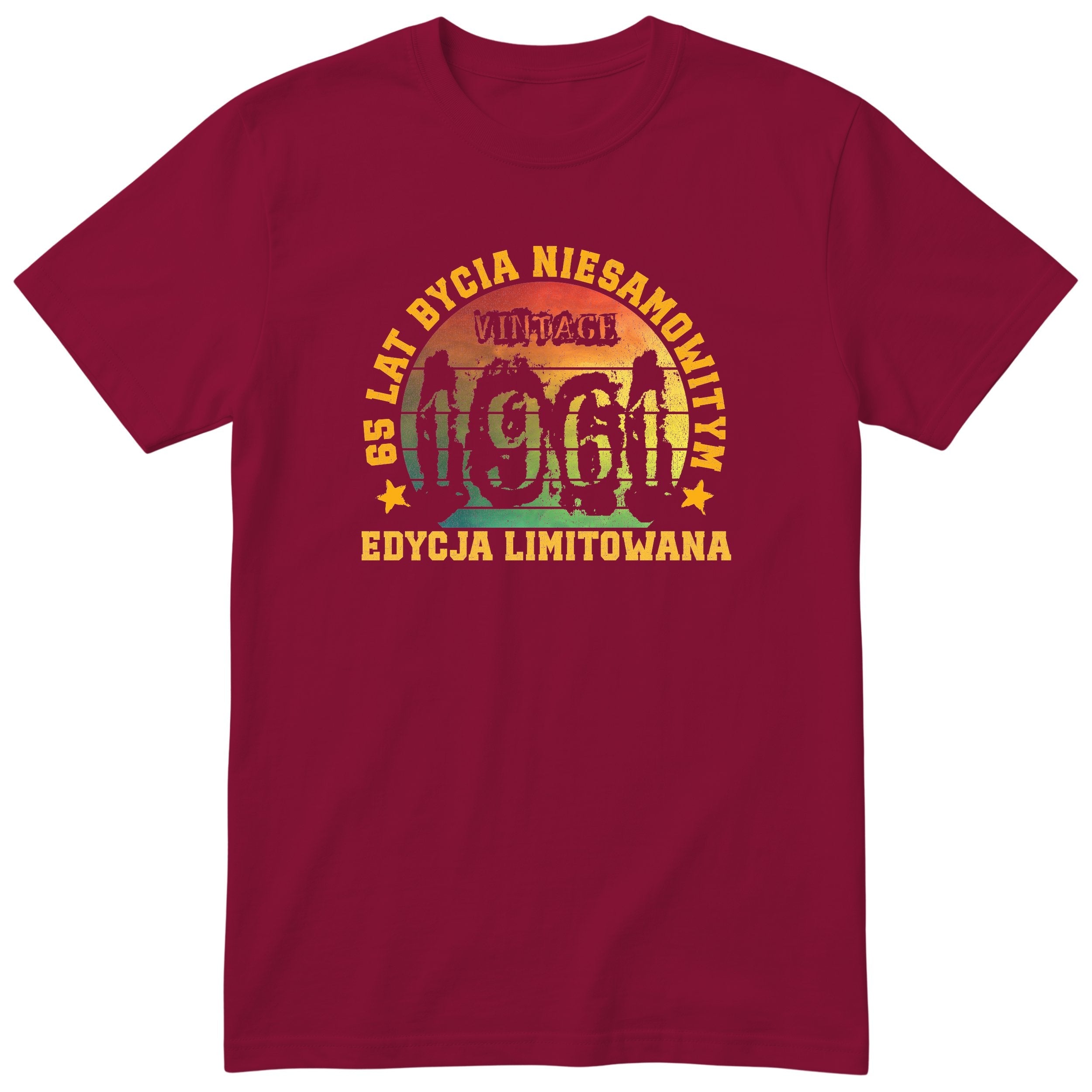 Koszulka Rok 1961 65 Lat Bycia Niesamowitym - bordowa