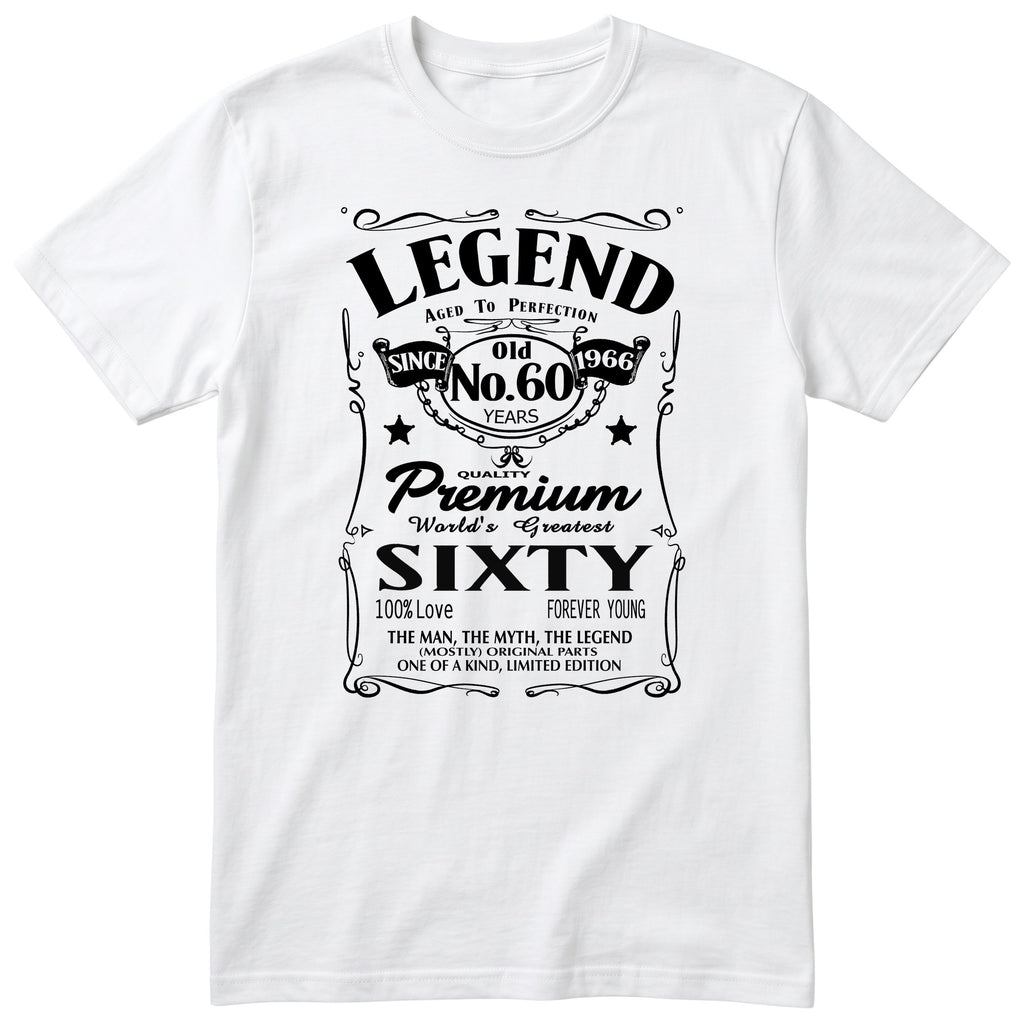 Koszulka na 60 Urodziny dla Mężczyzny – Legend Retro Label | Śmieszny Prezent