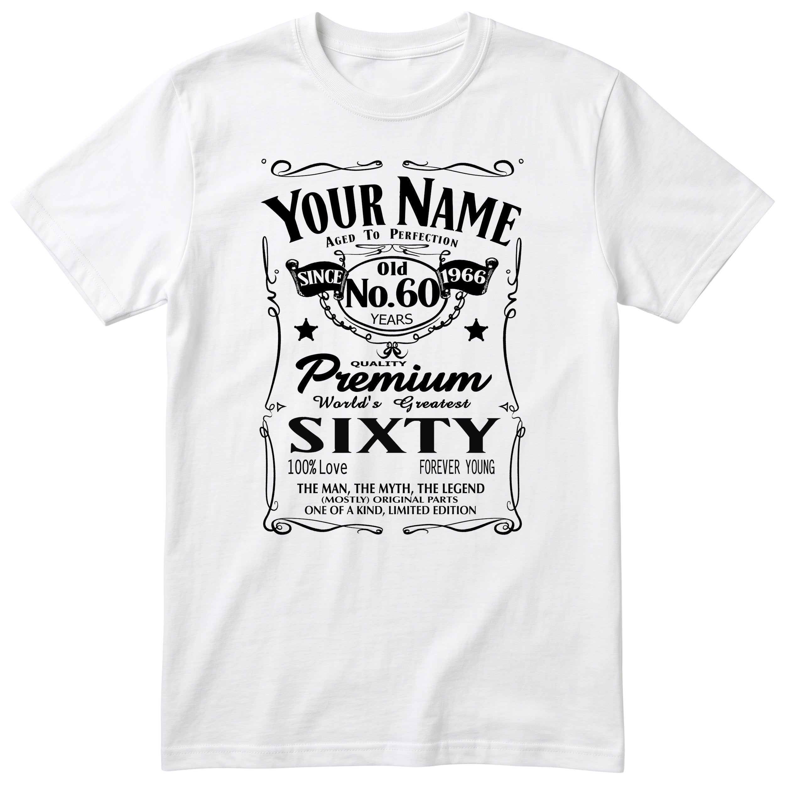Personalised 60th Birthday T-Shirt - Aged to Perfection Gift for Dad