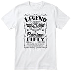 Koszulka na 50 Urodziny dla Mężczyzny – Legend Retro Label | Śmieszny Prezent