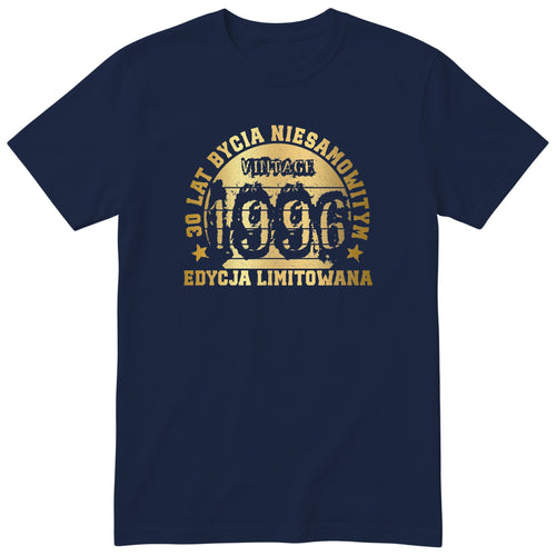 Koszulka Rok 1996 30 Lat Bycia Niesamowitym Zloty - granatowa