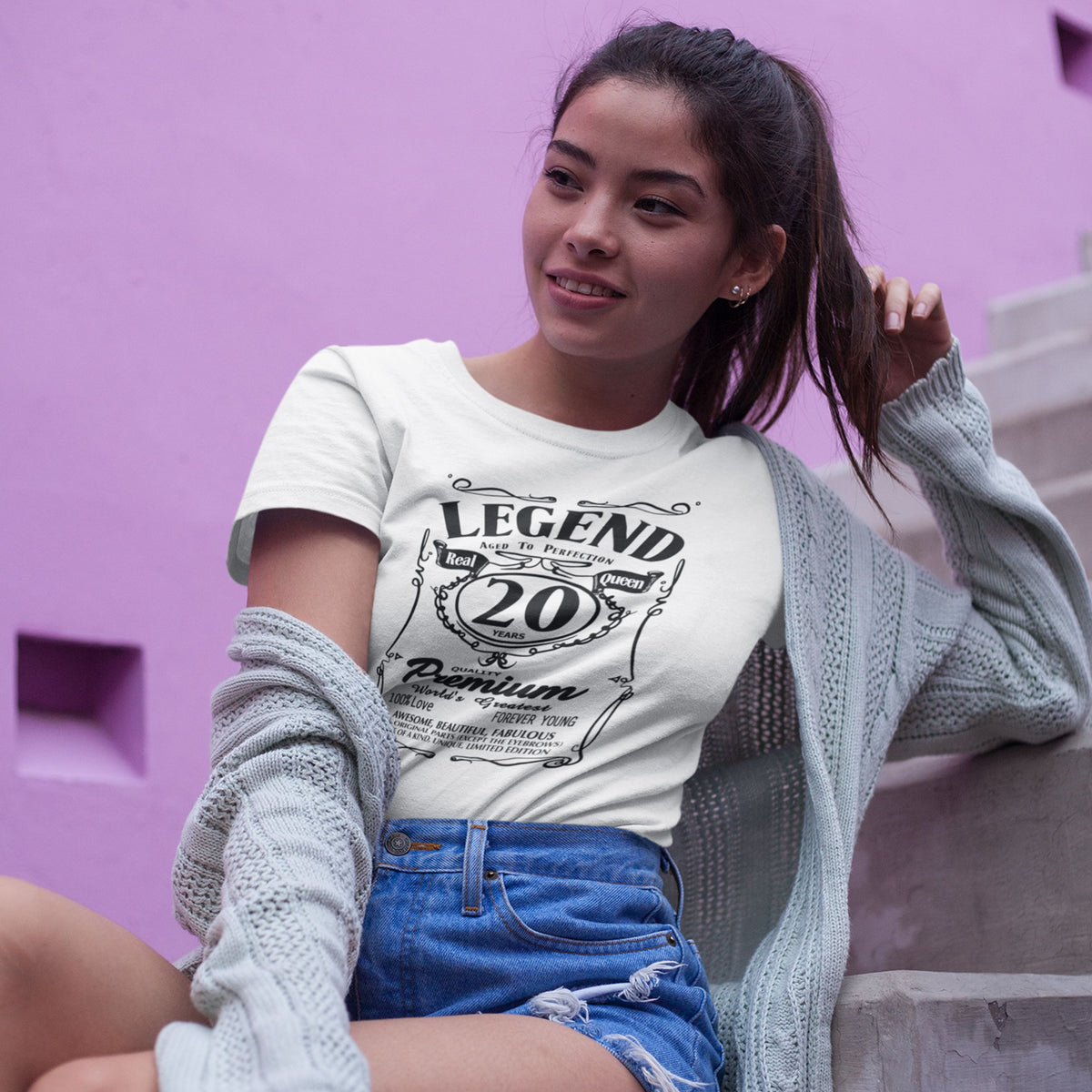 Real Queen Aged To Perfection 20 - Legend 20th Birthday Shirt - lifestyle photo 2 of 3