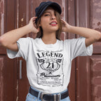 Legend 21 Years Birthday Shirt for Her - Real Queen Retro Label - lifestyle photo 2 of 4