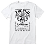 Legend 21st Birthday T-Shirt - Retro Label Gift for Son - White