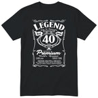 Legend Real Queen 40th birthday t-shirt for women on black Gildan 64000 vintage label