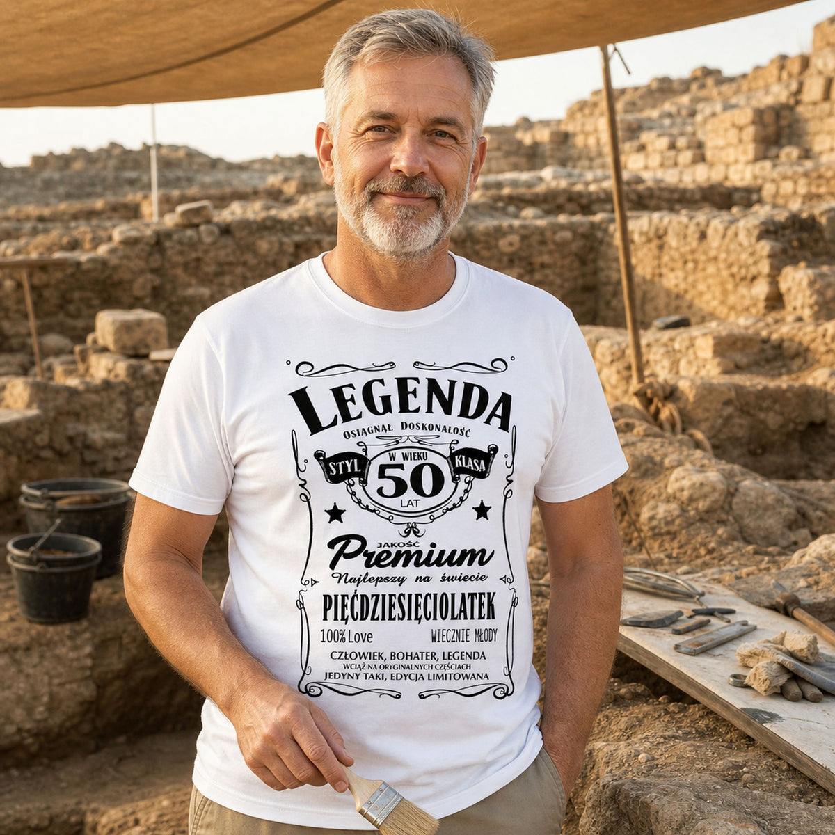 LEGENDA 50 LATEK - Koszulka na 50 Urodziny Męska, Prezent dla Taty