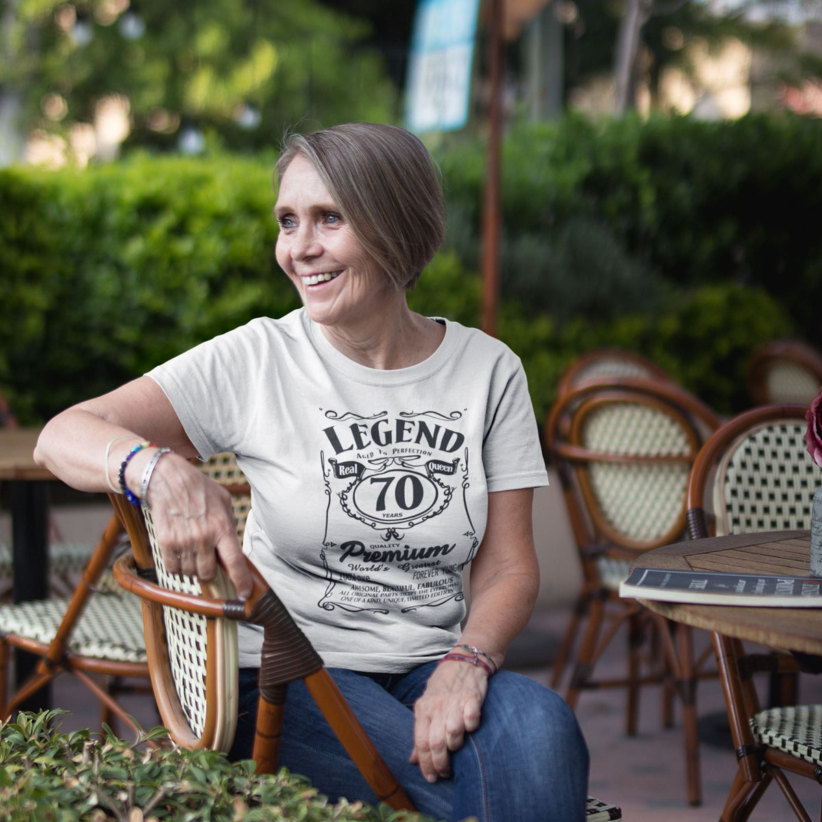 70th Birthday Legend Shirt Women - Real Queen Aged To Perfection - lifestyle photo 2 of 3