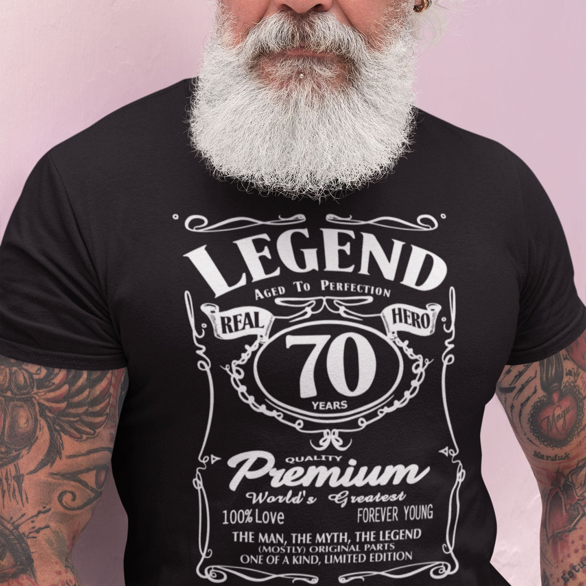 70th Birthday Legend Shirt Men - Real Hero Aged To Perfection - lifestyle photo 2 of 3
