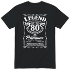 Legend Real Queen 80th birthday t-shirt for women on black Gildan 64000 vintage label