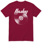 Burgundy Analog Sound Vinyl Records t-shirt - vinyl record print, gift for audiophiles and vinyl lovers, GitGraf