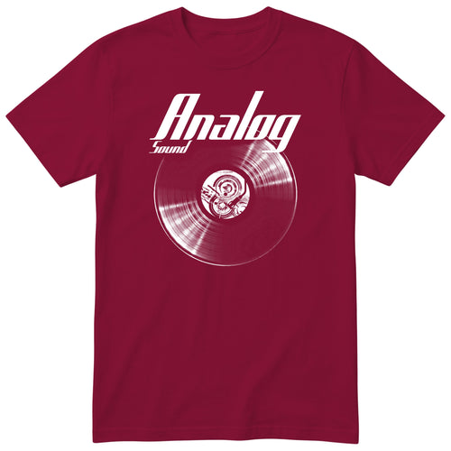 Burgundy Analog Sound Vinyl Records t-shirt - vinyl record print, gift for audiophiles and vinyl lovers, GitGraf