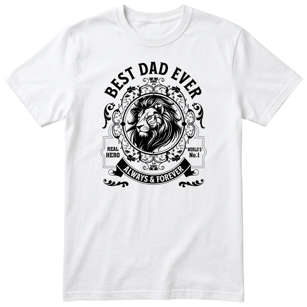 Best Dad Ever Lion T-Shirt - White