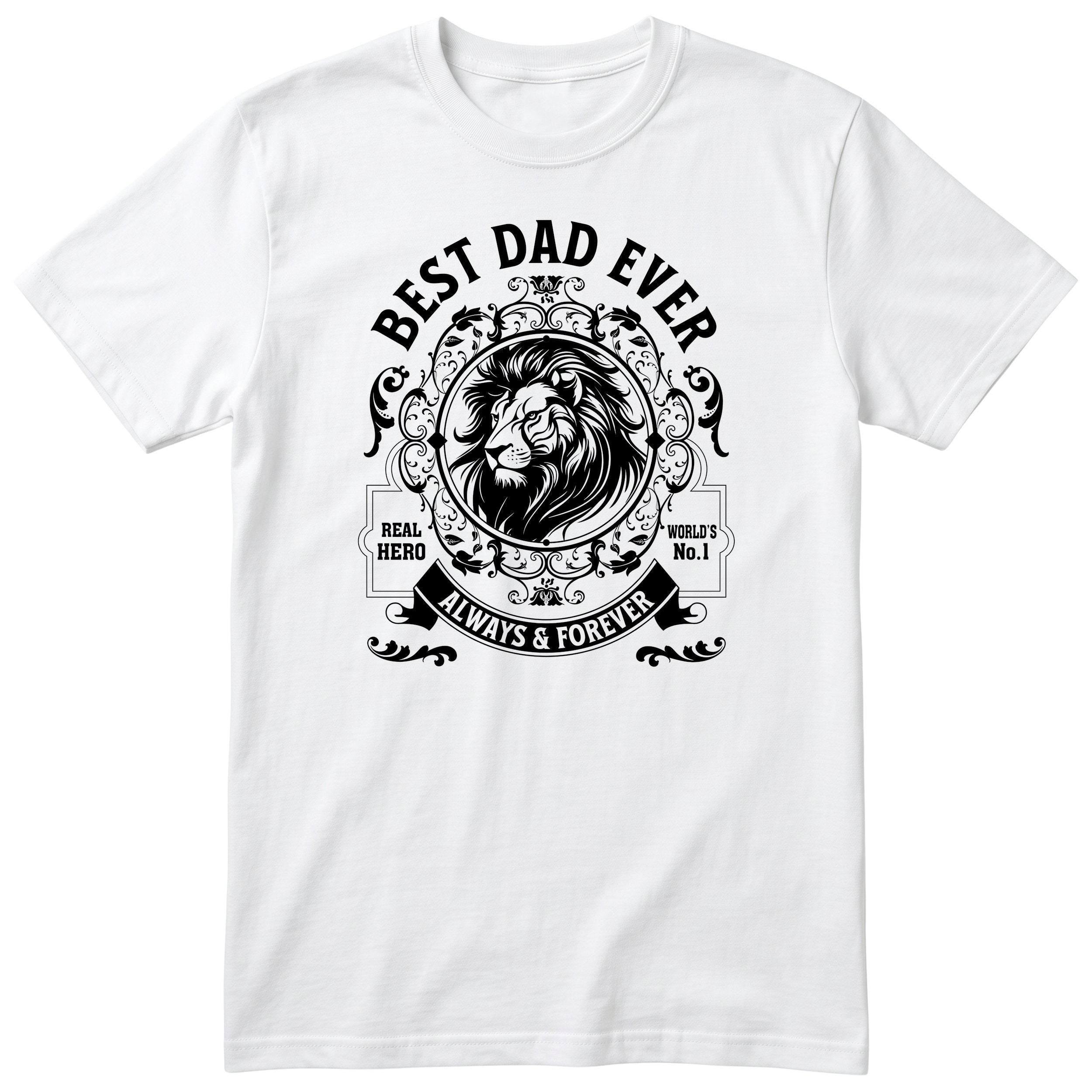 Best Dad Ever Lion T-Shirt - White