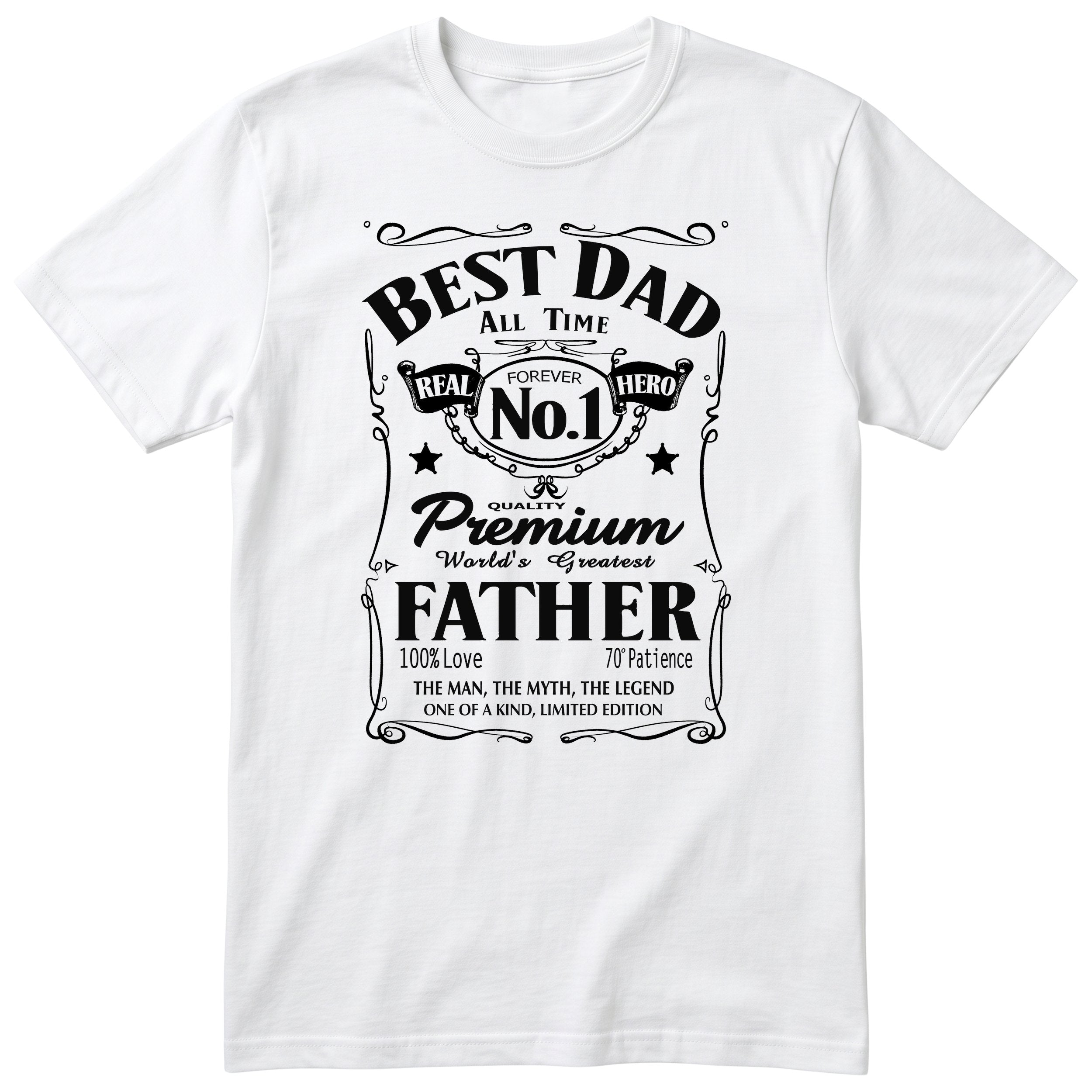 Best Dad Real Hero Whisky T-Shirt - White