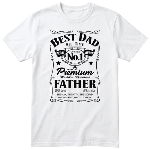 Best Dad Real Hero Whisky T-Shirt - White