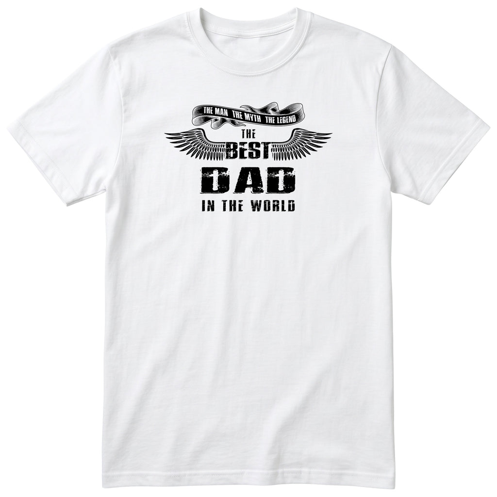 Best Dad in the World Wings T-Shirt - White