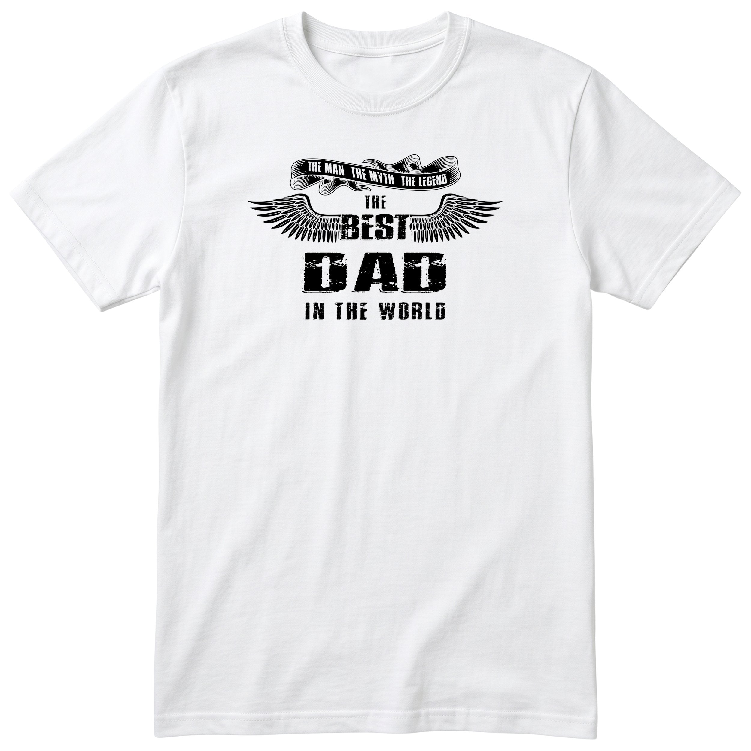 Best Dad in the World Wings T-Shirt - White